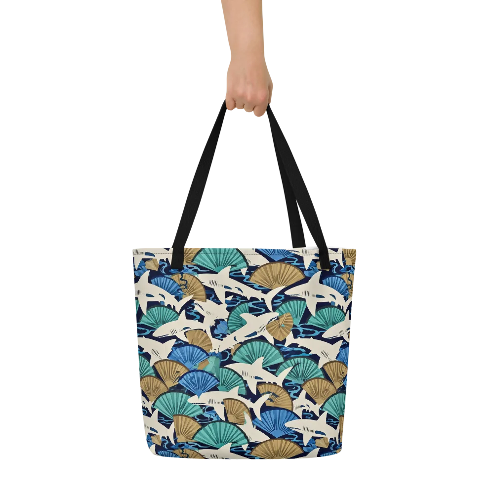 Tidal Fang on Large Tote Bag W/ Pocket — Front