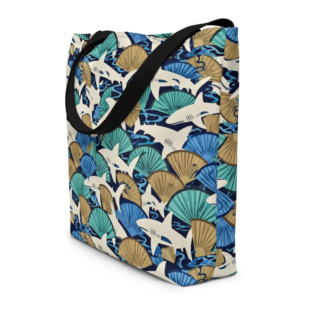 Tidal Fang on Large Tote Bag W/ Pocket — Front