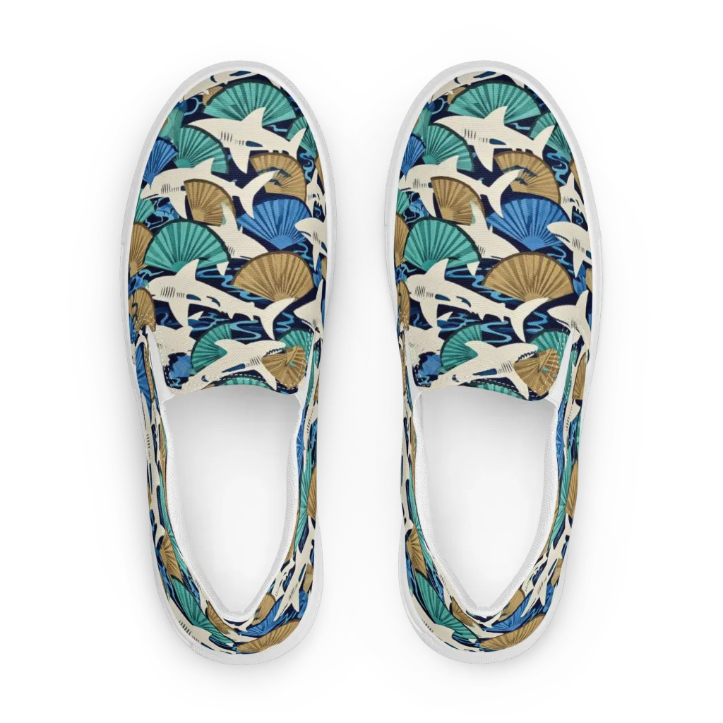 Tidal Fang on Women's Slip-On Canvas Shoes — Front