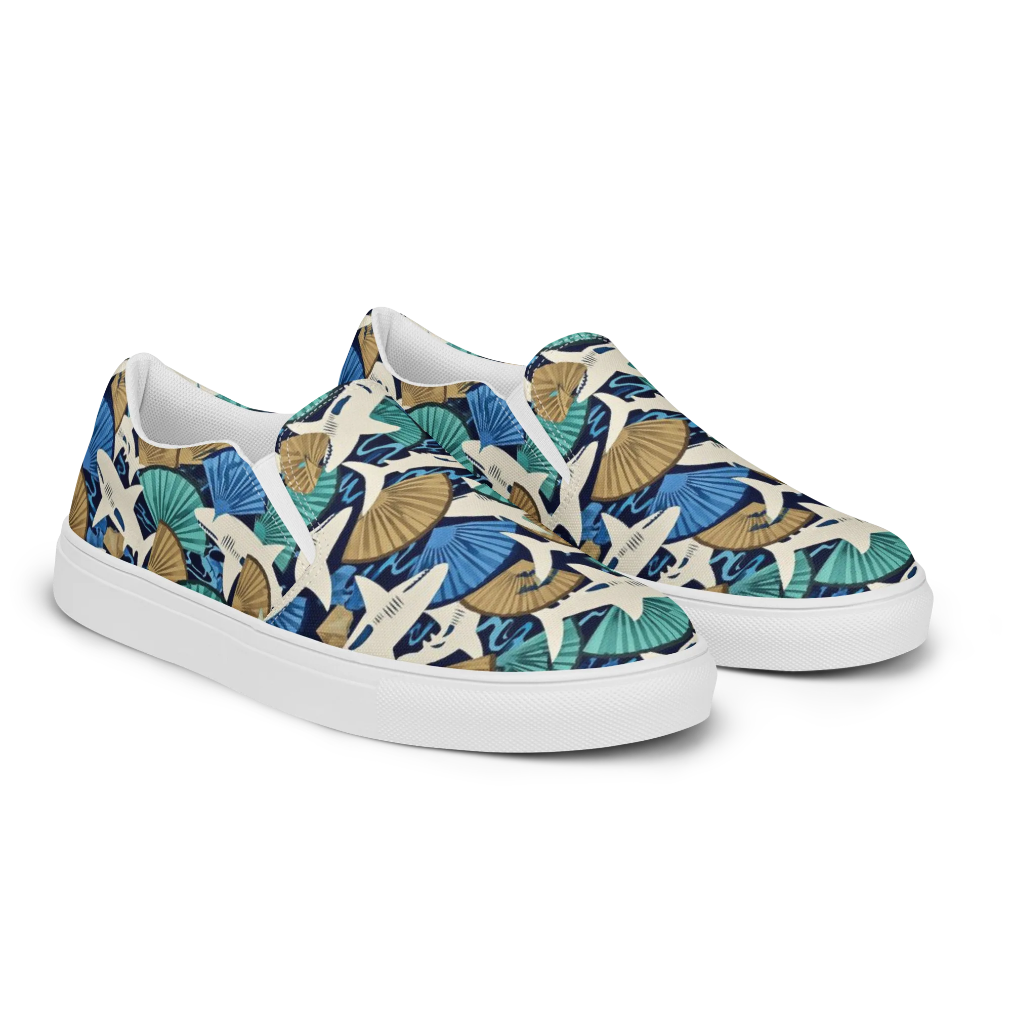 Tidal Fang on Women's Slip-On Canvas Shoes — Right Front