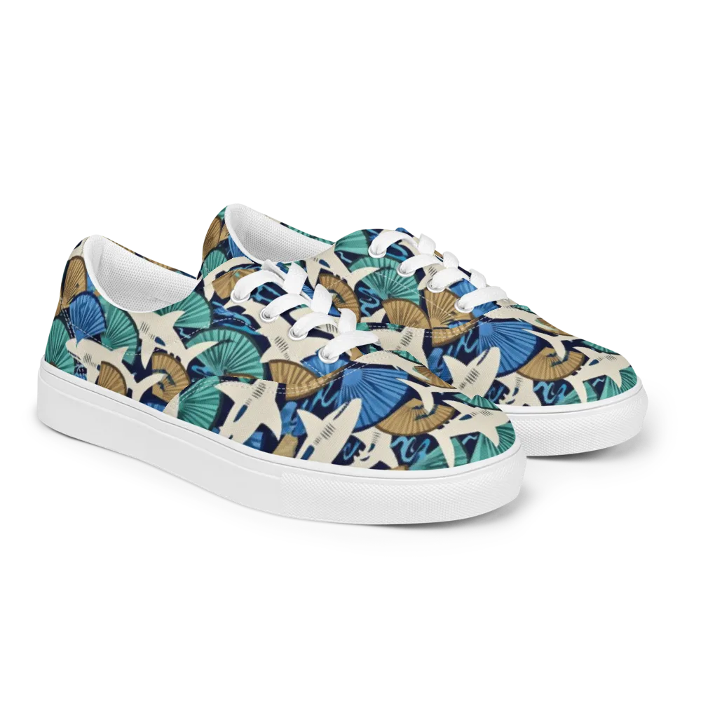 Tidal Fang on Men's Lace-Up Canvas Shoes — Right Front