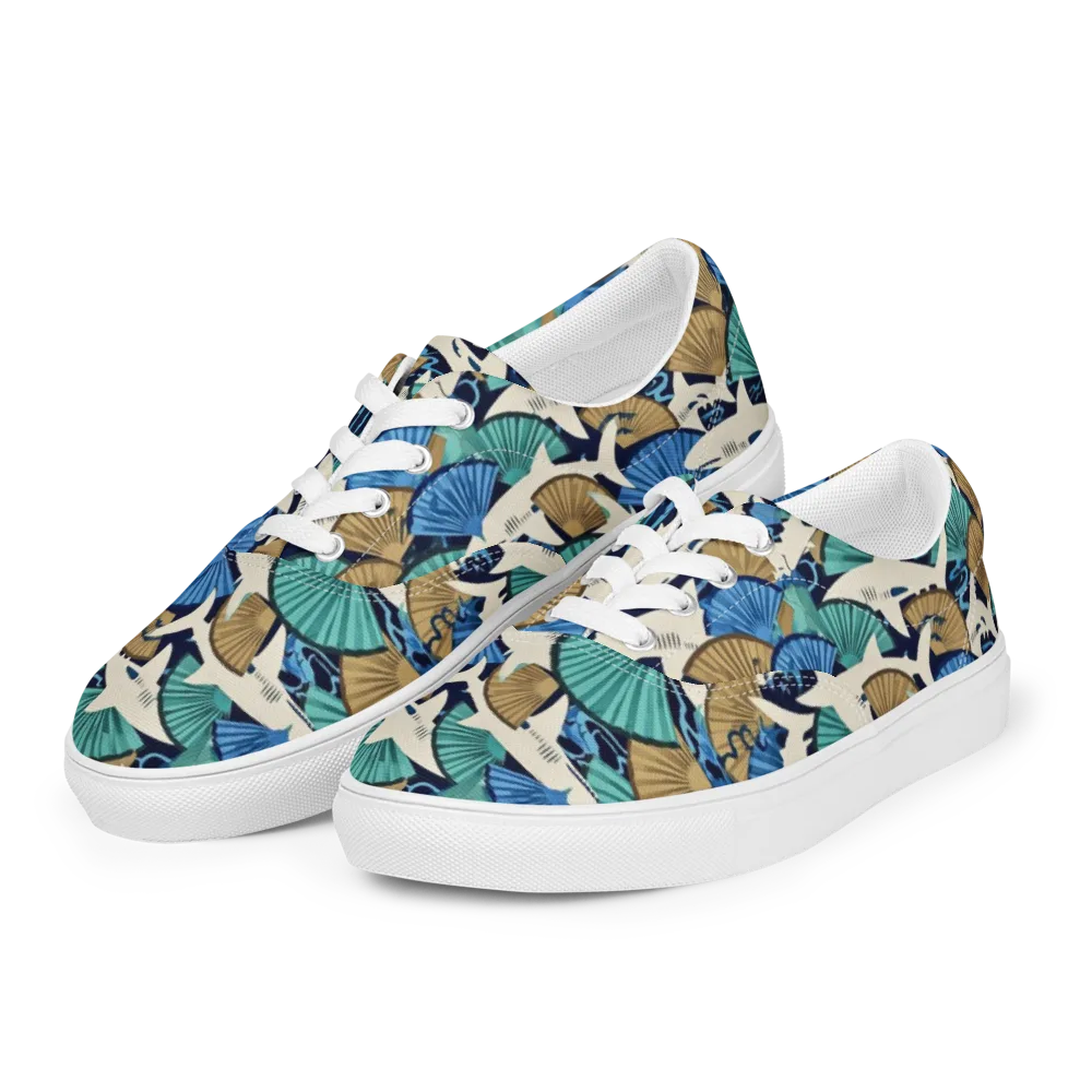 Tidal Fang on Men's Lace-Up Canvas Shoes — Left Front