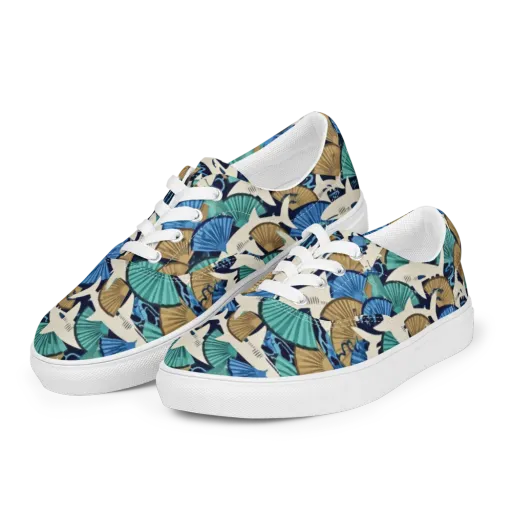Tidal Fang on a Men's Lace-Up Canvas Shoes