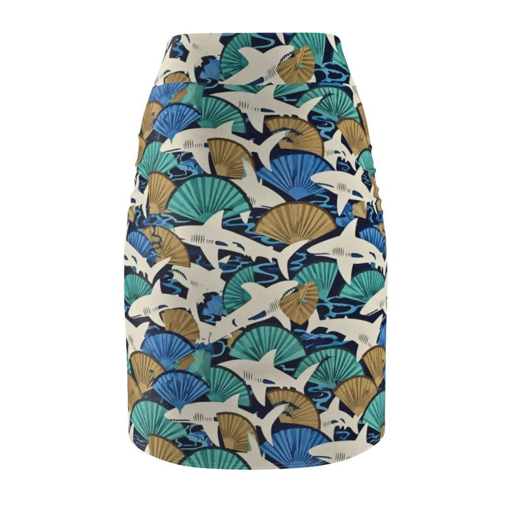 Tidal Fang on Pencil Skirt — Back