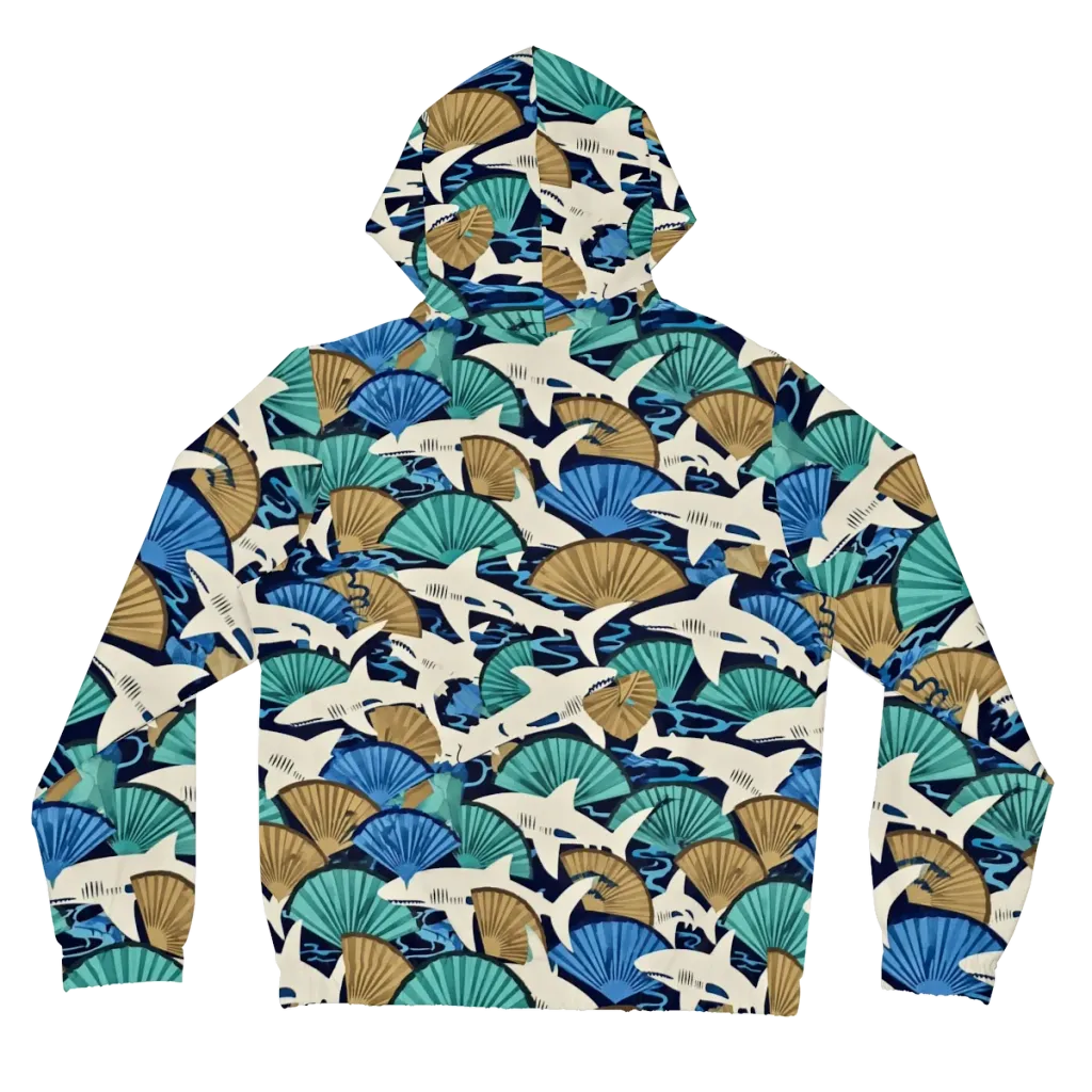 Tidal Fang on Women's Full-Zip Hoodie — Back