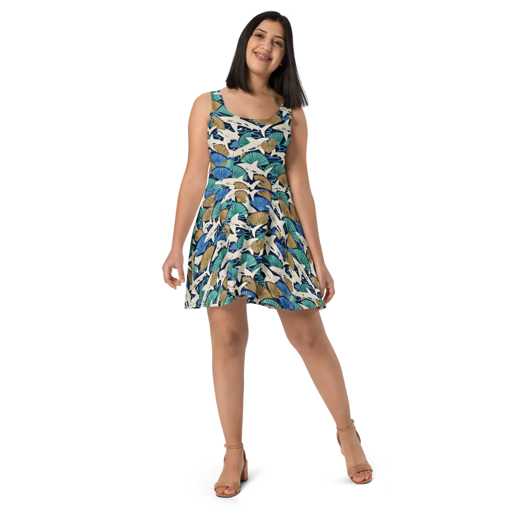 Tidal Fang on Skater Dress — Front