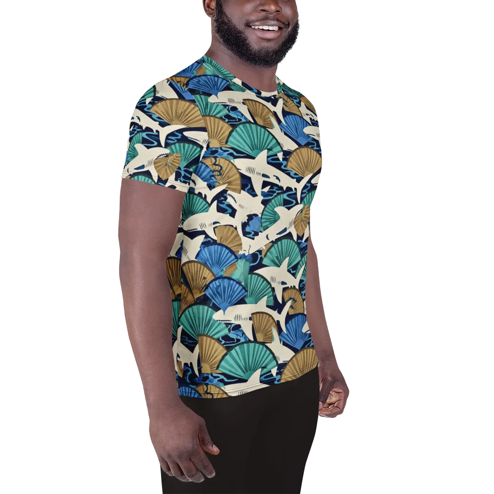 Tidal Fang on Men's Athletic T-Shirt — Right