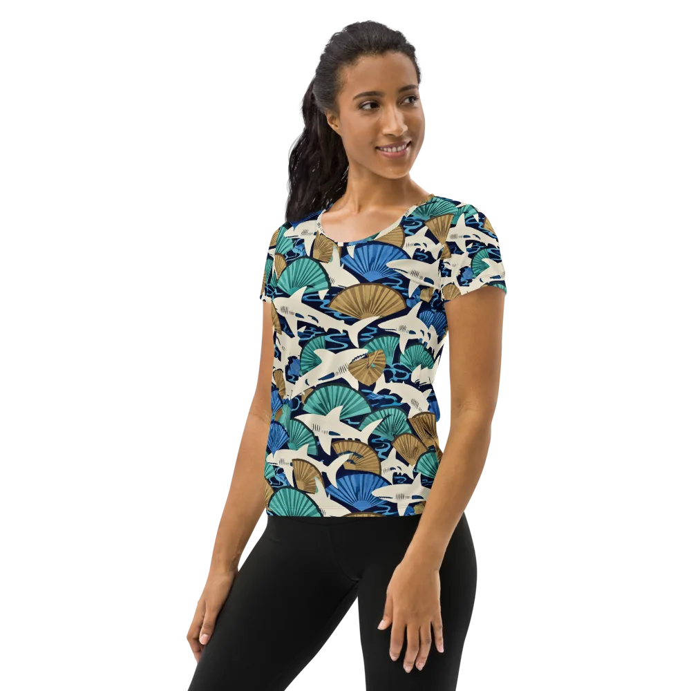 Tidal Fang on Women's Athletic T-Shirt — Left