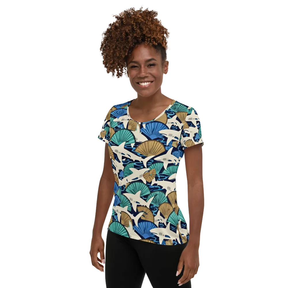Tidal Fang on Women's Athletic T-Shirt — Left