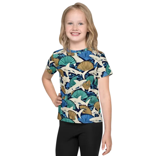 Tidal Fang on a Kids Crew Neck T-Shirt