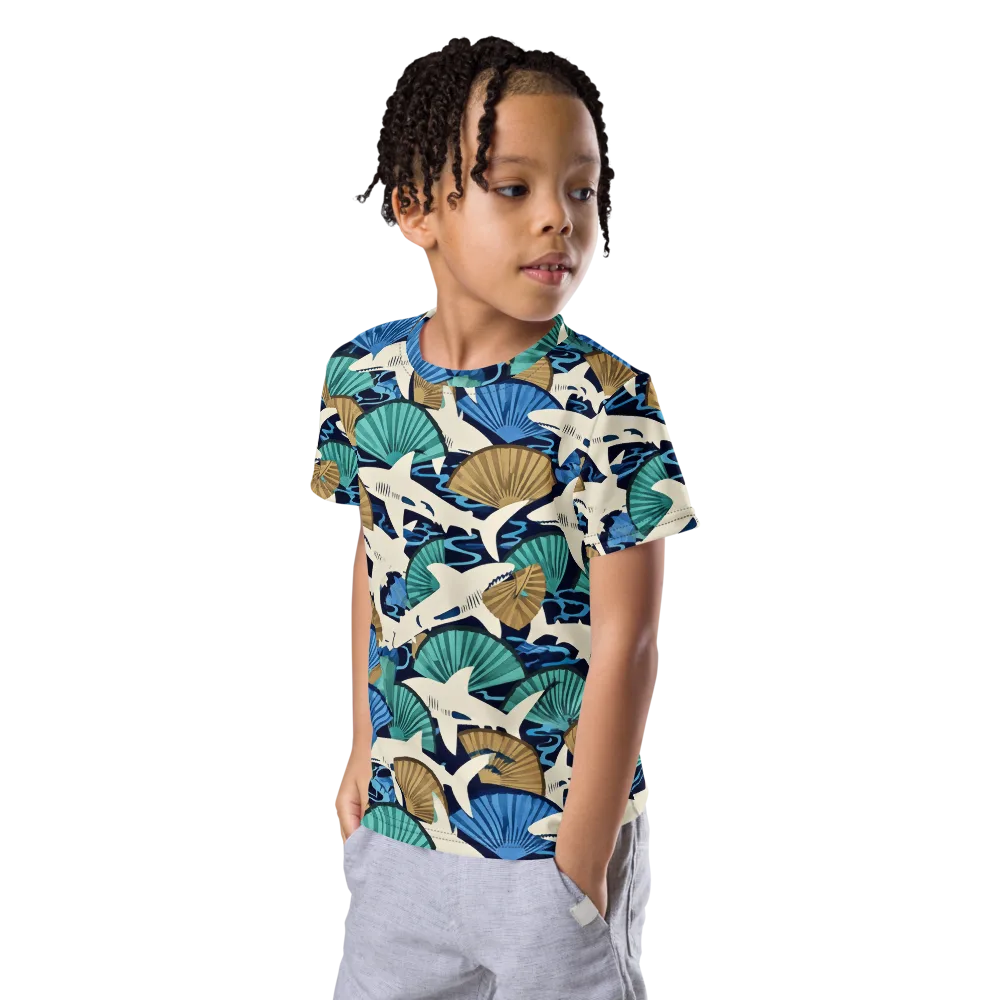 Tidal Fang on Kids Crew Neck T-Shirt — Left Front