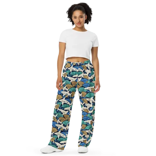 Tidal Fang on a Wide-Leg Pants