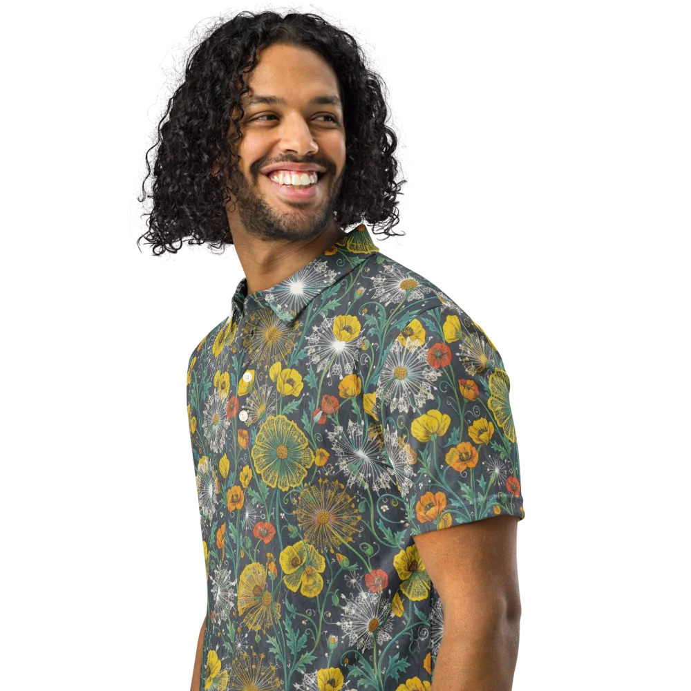 Poppy Cipher on Men's Slim Fit Polo Shirt — Left Front