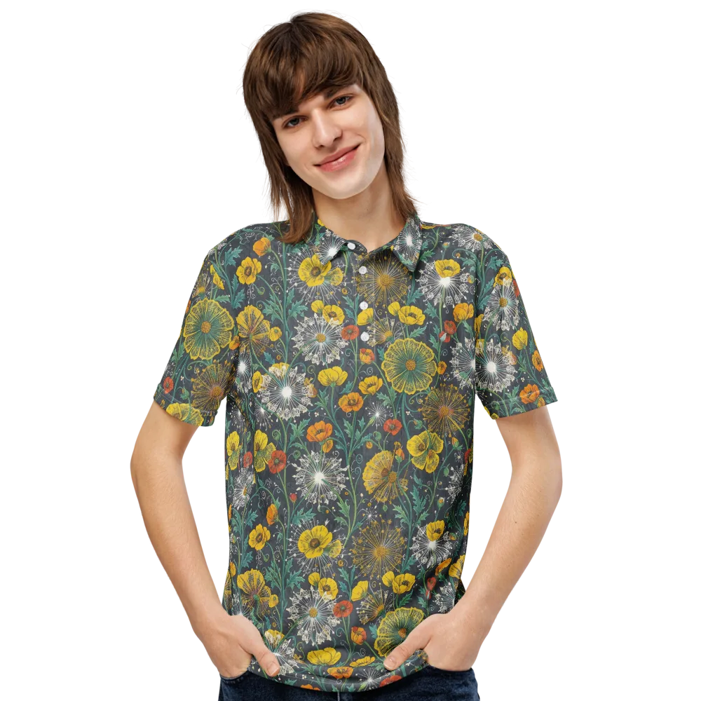 Poppy Cipher on Men's Slim Fit Polo Shirt — Front