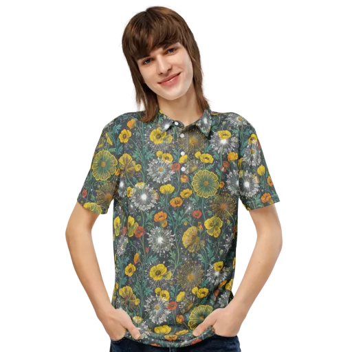 Poppy Cipher on a Men's Slim Fit Polo Shirt