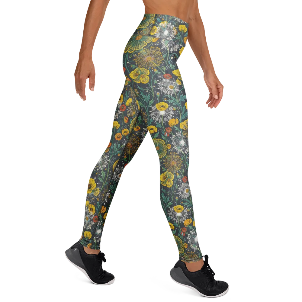 Poppy Cipher on Yoga Leggings — Right