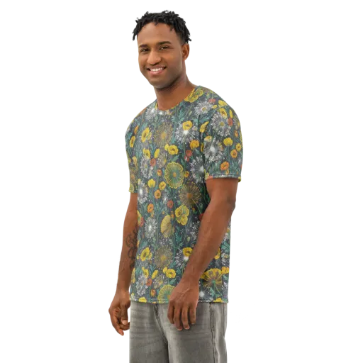 Poppy Cipher on a Men's Cotton Crew Neck T-Shirt