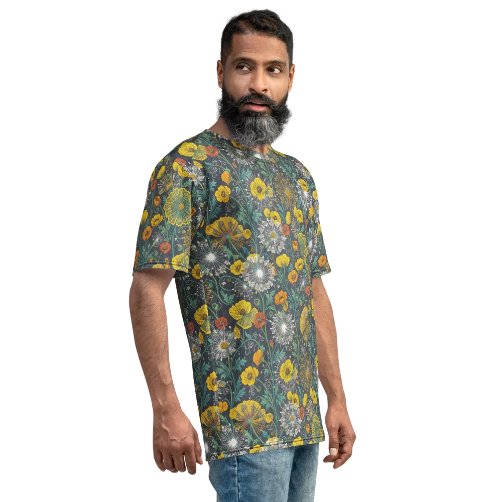 Poppy Cipher on Men's Crew Neck T-Shirt — Right