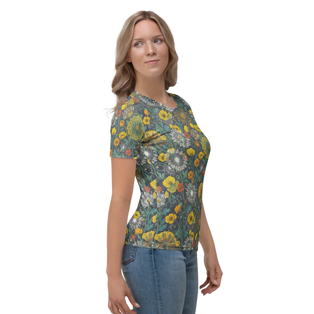 Poppy Cipher on Women's Crew Neck T-Shirt — Right