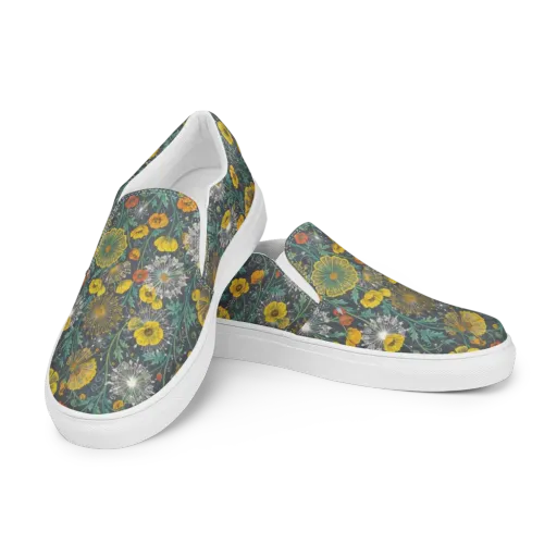 Poppy Cipher on a Men's Slip-On Canvas Shoes