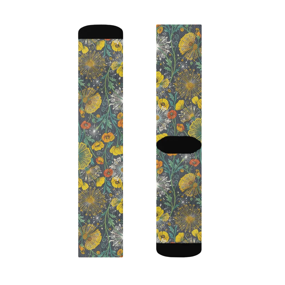 Poppy Cipher on Socks — Right Sock