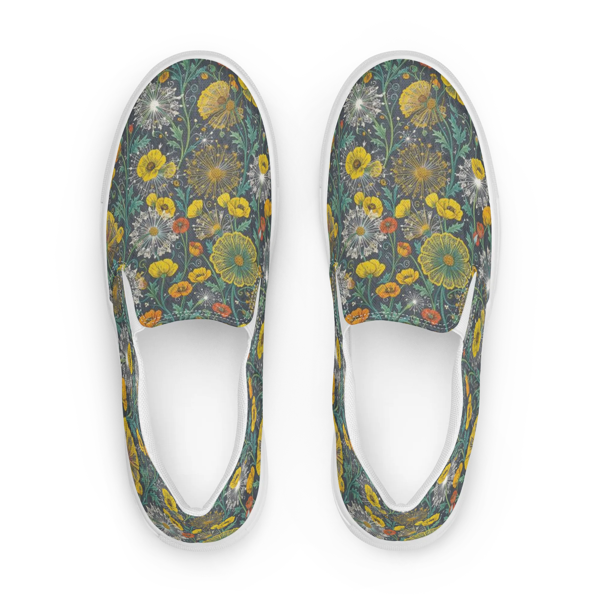 Poppy Cipher on Women's Slip-On Canvas Shoes — Front