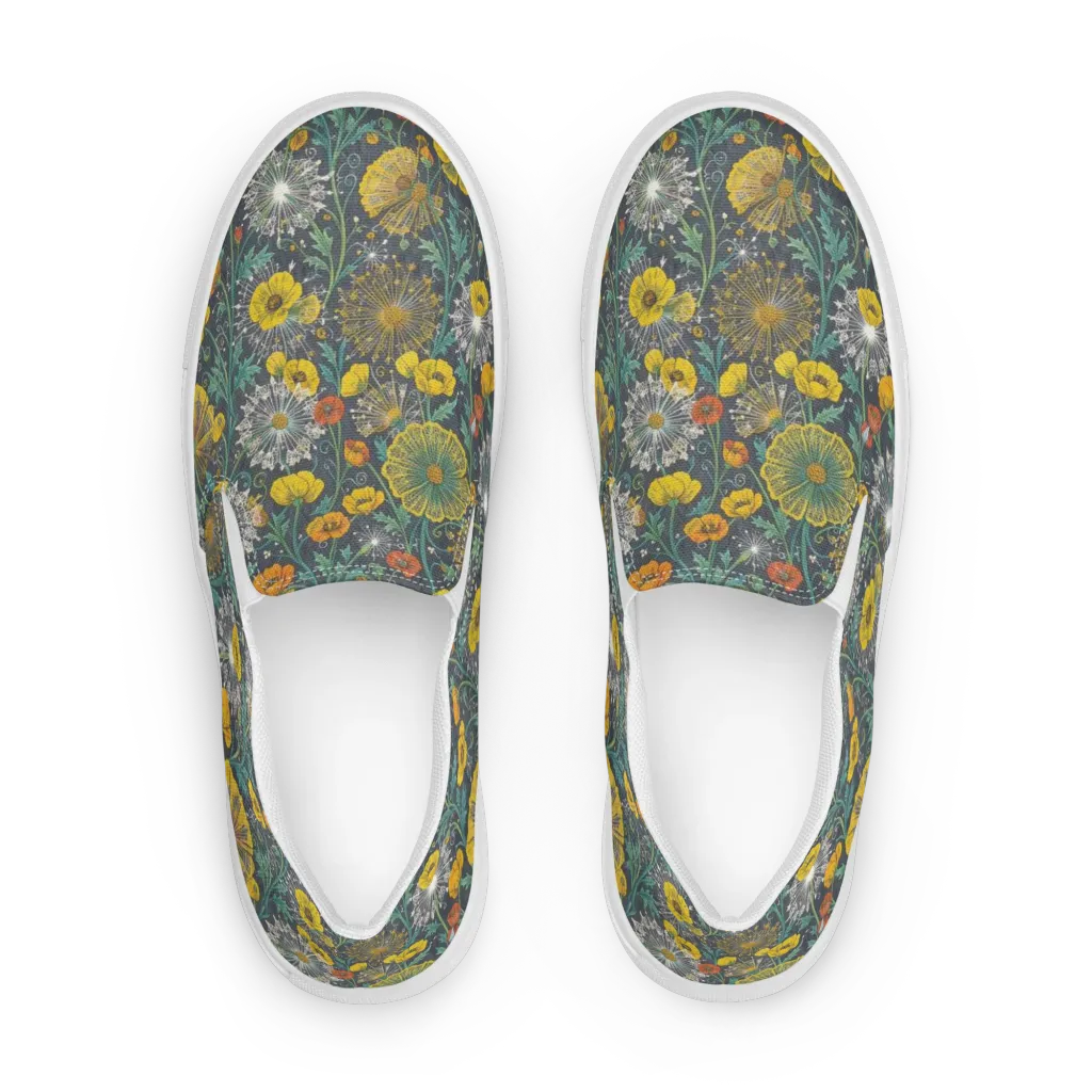 Poppy Cipher on Women's Slip-On Canvas Shoes — Front