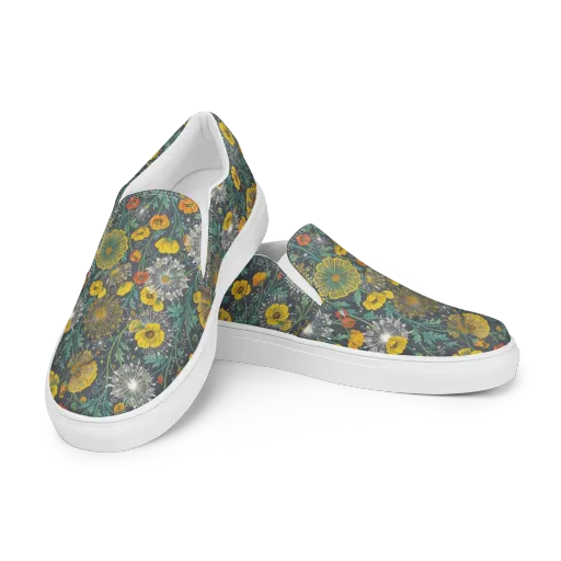 Poppy Cipher on a Women's Slip-On Canvas Shoes