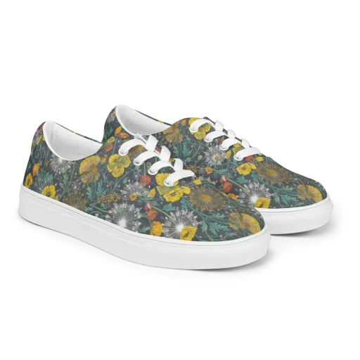 Poppy Cipher on a Men's Lace-Up Canvas Shoes