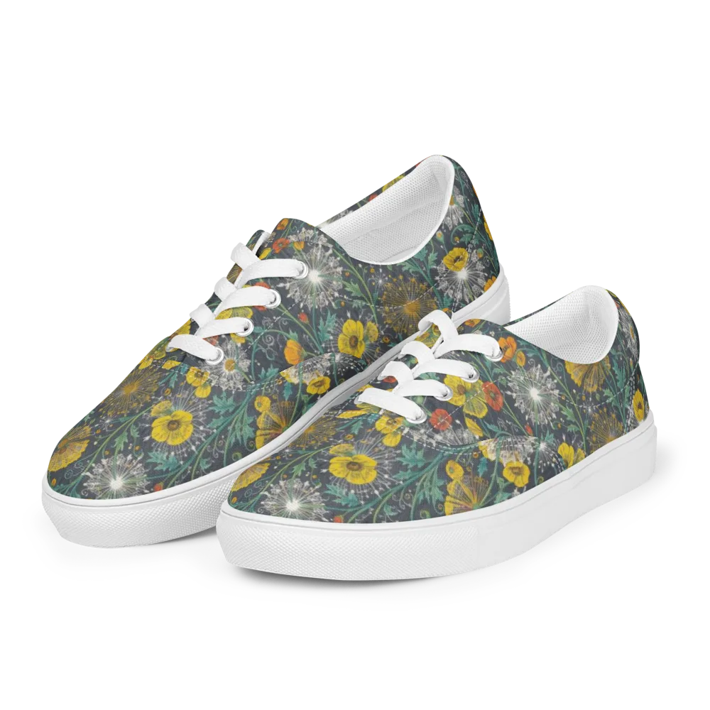 Poppy Cipher on Men's Lace-Up Canvas Shoes — Left Front