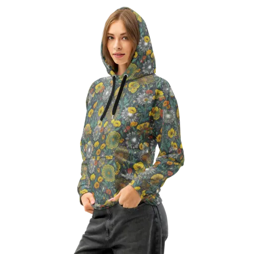 Poppy Cipher on a Cotton Hoodie