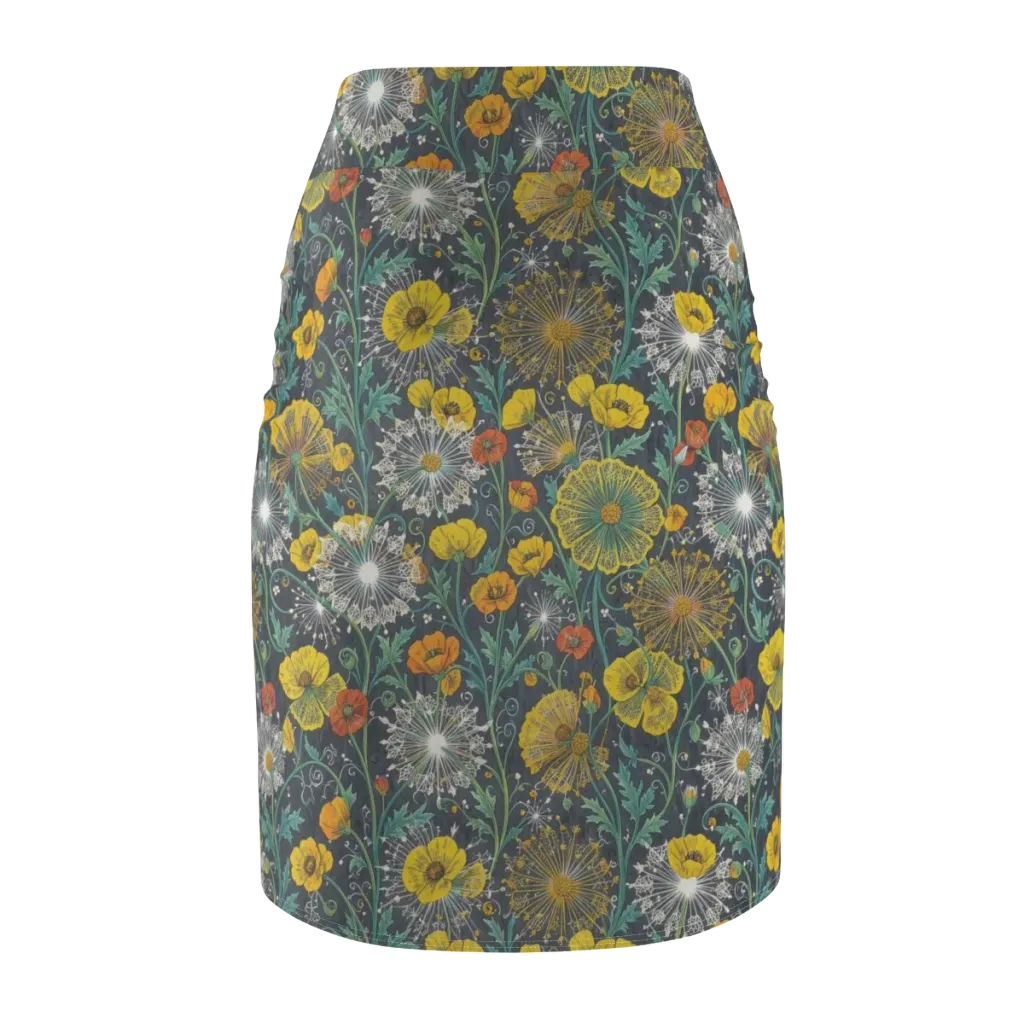 Poppy Cipher on Pencil Skirt — Back