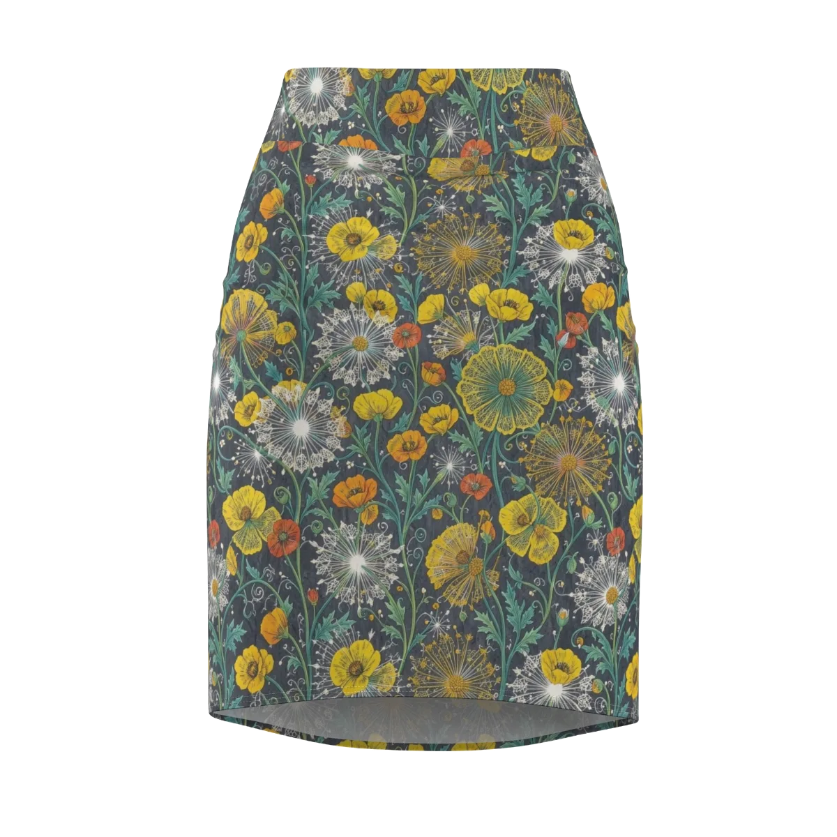 Poppy Cipher on Pencil Skirt — Front