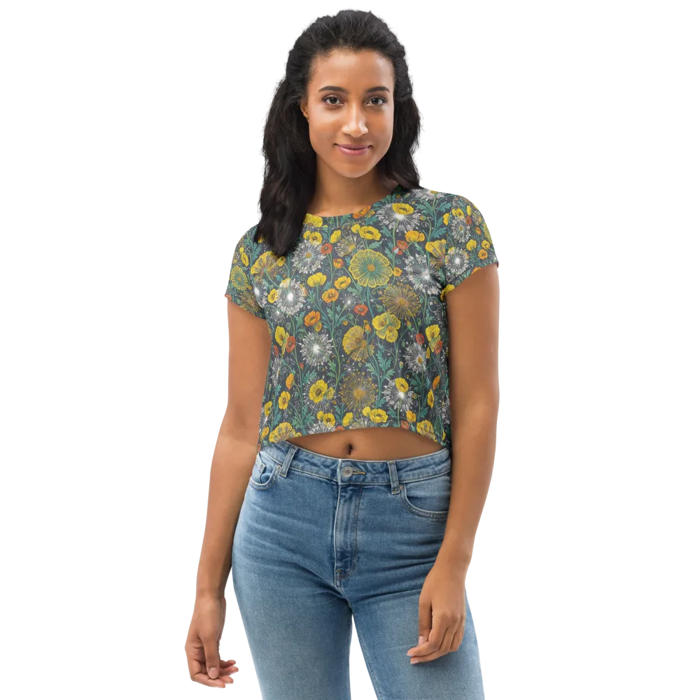 Poppy Cipher on Crop Tee — Front