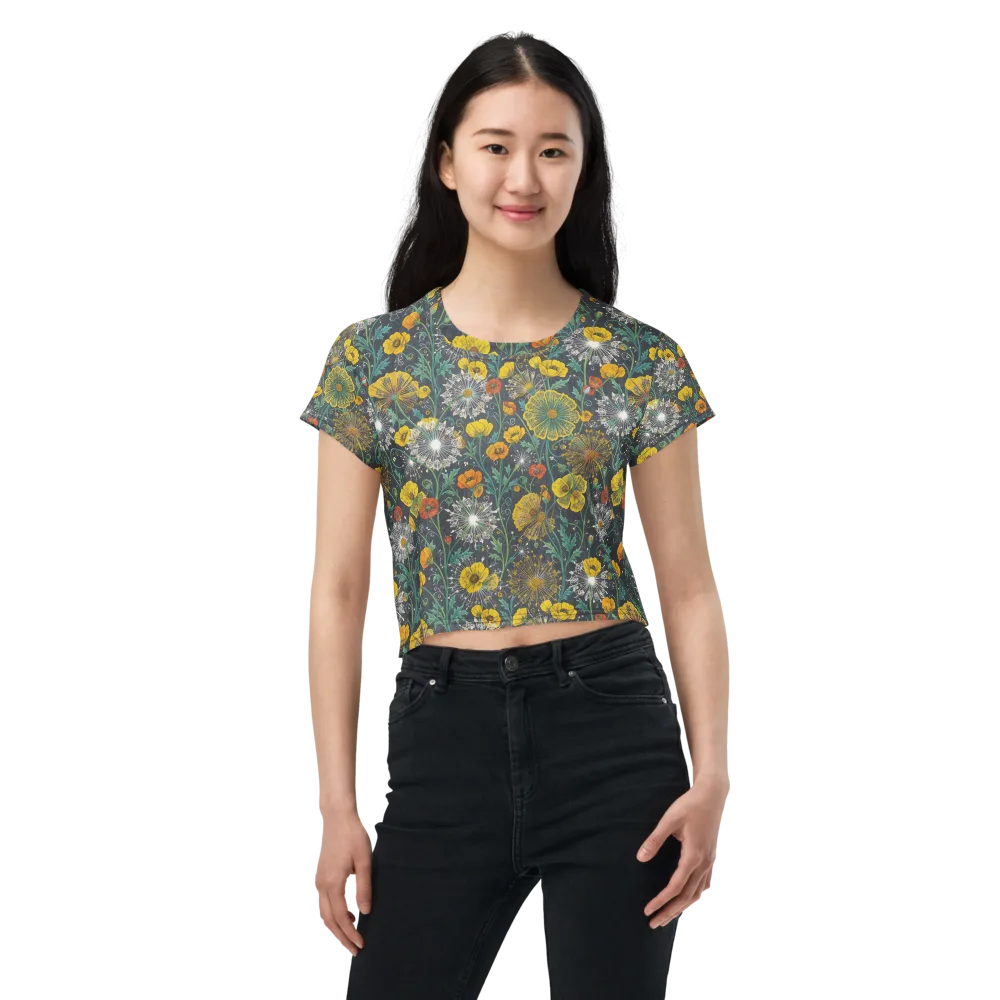 Poppy Cipher on Crop Tee — Front