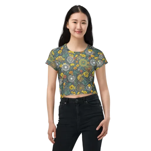 Poppy Cipher on a Crop Tee