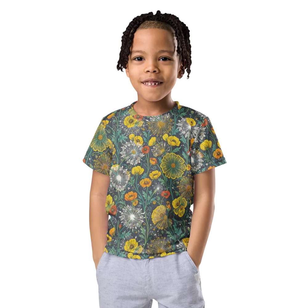 Poppy Cipher on Kids Crew Neck T-Shirt — Front
