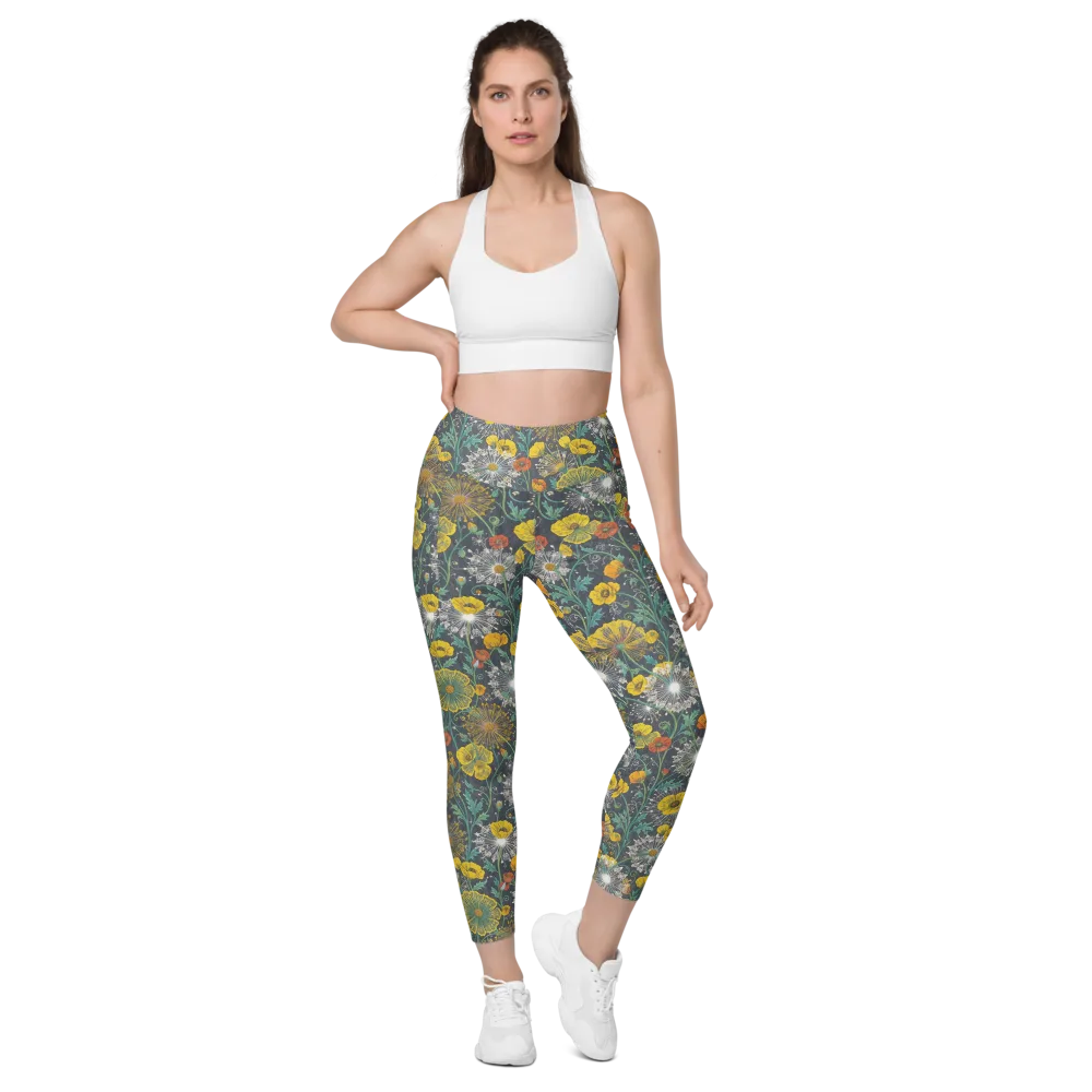 Poppy Cipher on Leggings with Pockets — Front