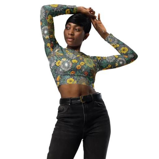 Poppy Cipher on a Long Sleeve Crop Top