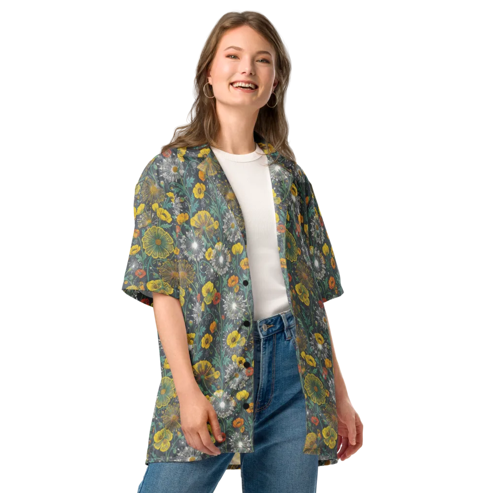 Poppy Cipher on Button Shirt — Front