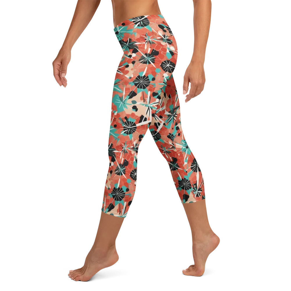 Riviera Bloom on Capri Leggings — Left