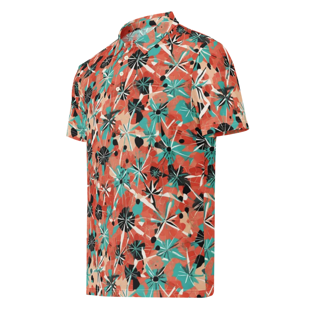 Riviera Bloom on Men's Slim Fit Polo Shirt — Left Front