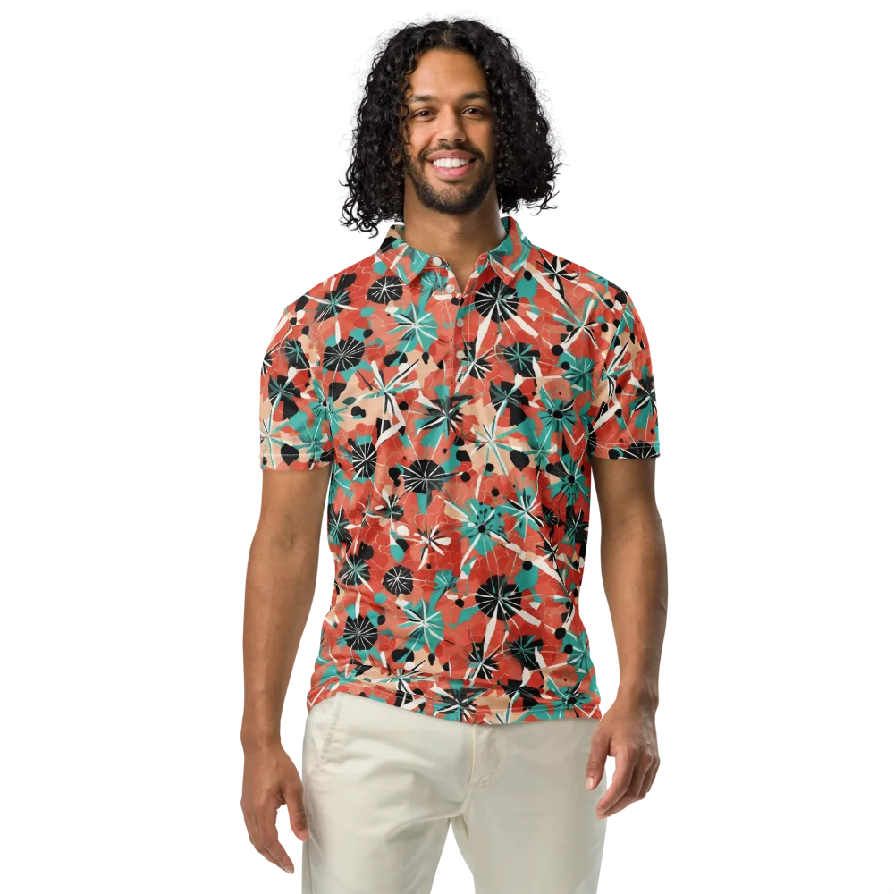 Riviera Bloom on Men's Slim Fit Polo Shirt — Front