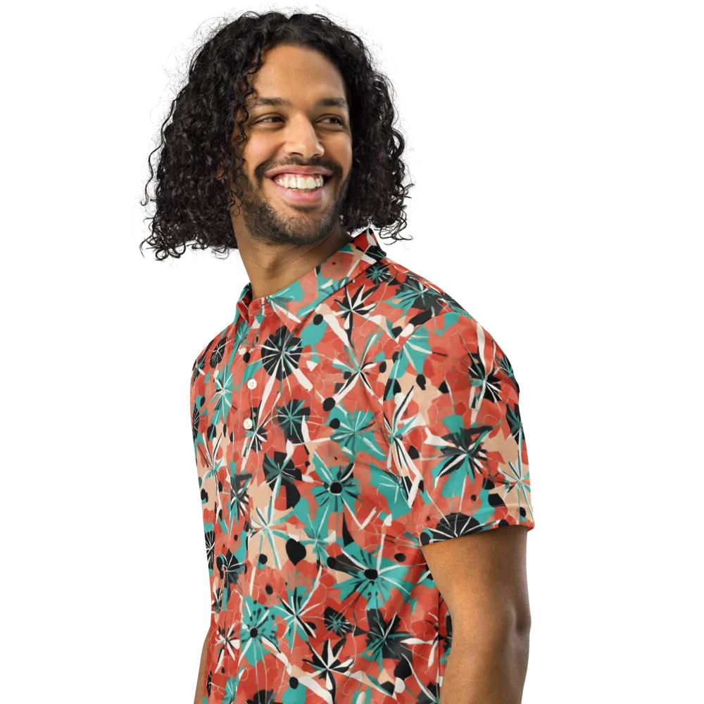Riviera Bloom on Men's Slim Fit Polo Shirt — Left Front