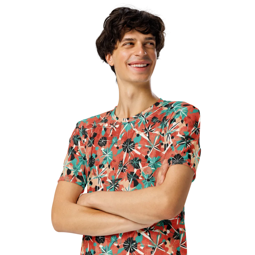 Riviera Bloom on Men's Crew Neck T-Shirt — Left Front
