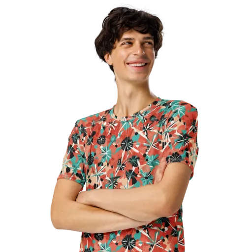 Riviera Bloom on a Men's Crew Neck T-Shirt