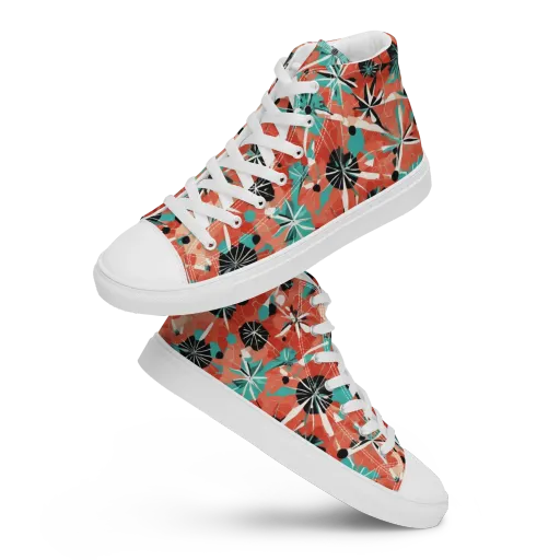Riviera Bloom on a Men's High Top Canvas Shoes