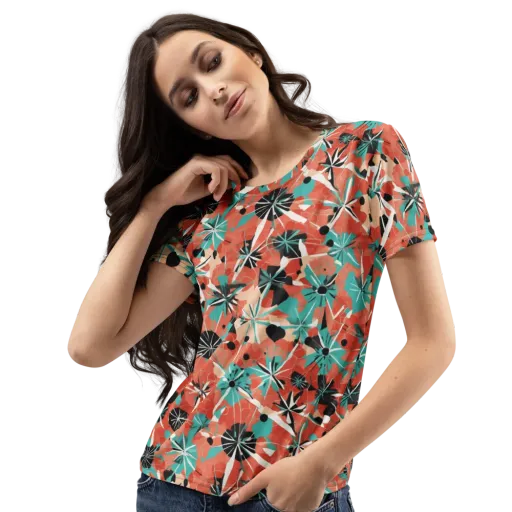 Riviera Bloom on a Women's Crew Neck T-Shirt
