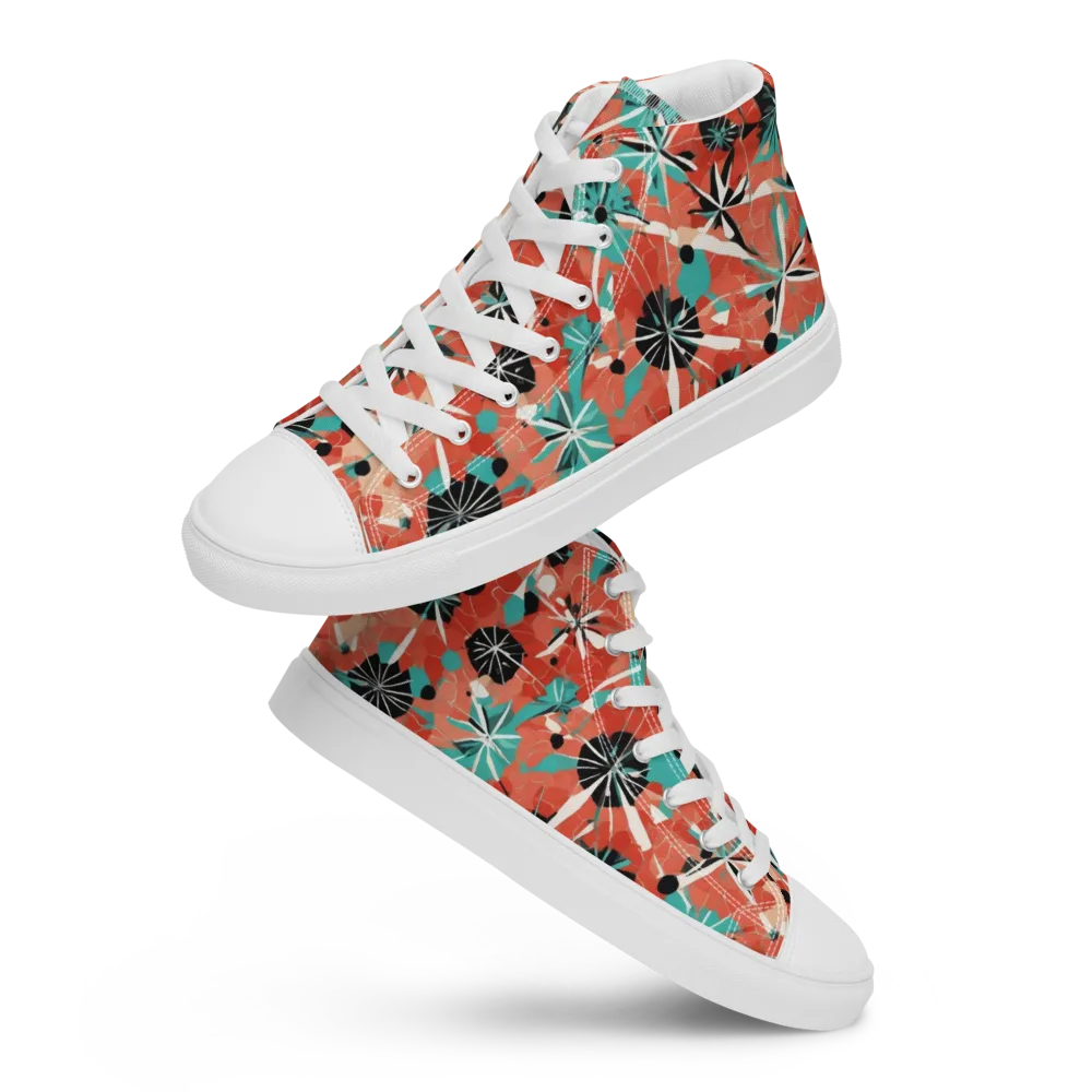 Riviera Bloom on Women's High Top Canvas Shoes — Front