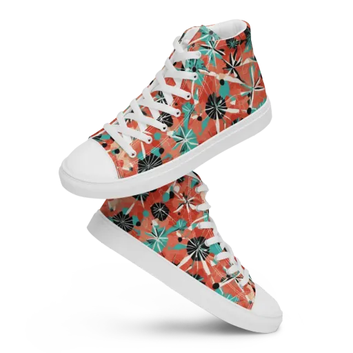 Riviera Bloom on a Women's High Top Canvas Shoes